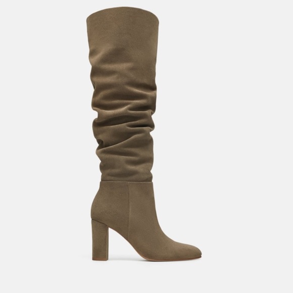 Zara tall taupe high heeled leather - Picture 7 of 8